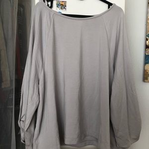 Lou & Grey Gray Long Sleeve Open Slit Sweater NWT